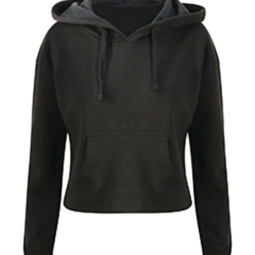 Ladies' Girlie Cropped Hooded Fleece with Pocket Thumbnail