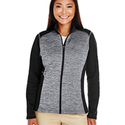 Ladies' Newbury Colorblock Mélange Fleece Full-Zip Thumbnail