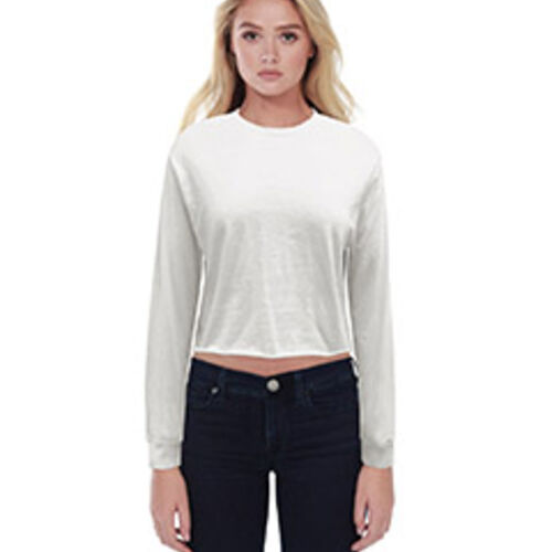 Ladies' Long-Sleeve Crop Boyfriend T-Shirt Thumbnail