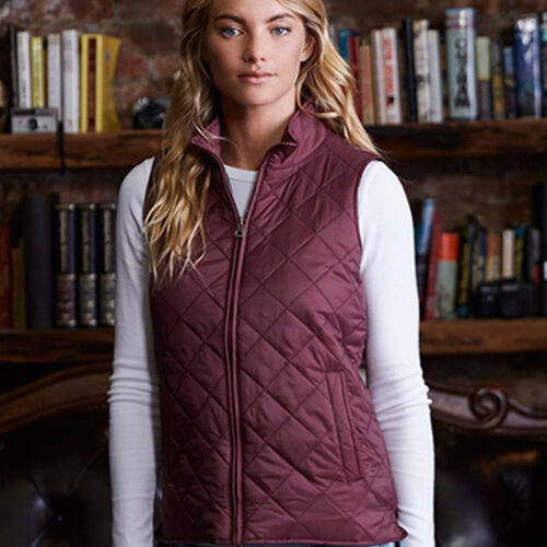 Women's Vintage Diamond Quilted Vest Thumbnail