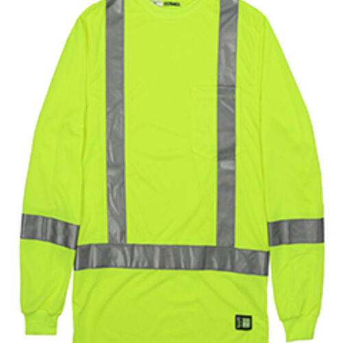 Men's Tall Hi-Vis Class 3 Performance Long Sleeve T-Shirt Thumbnail