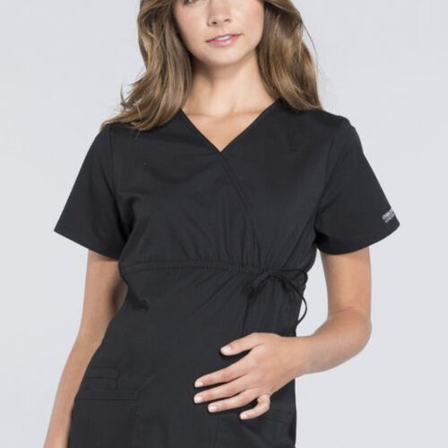 Cherokee Workwear Professionals Women's Maternity Mock Wrap Top Thumbnail